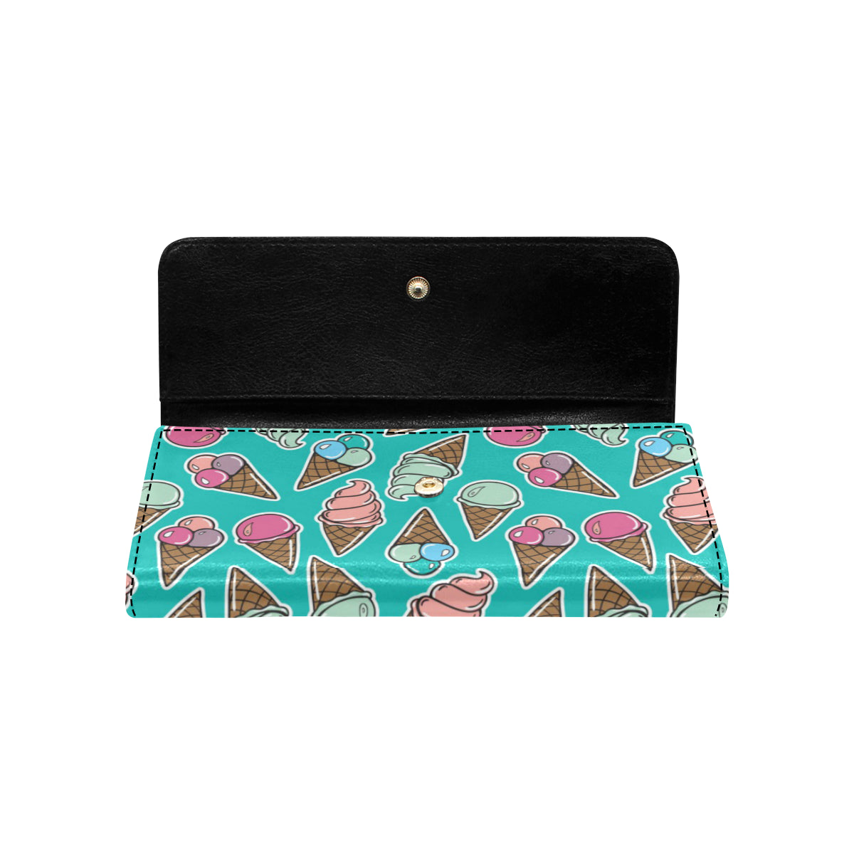 Ice Cream Pattern Print Design IC01 Women's Trifold Wallet