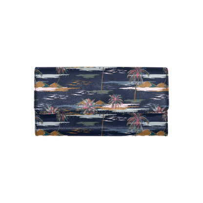 Pacific island Pattern Print Design A06 Women's Trifold Wallet