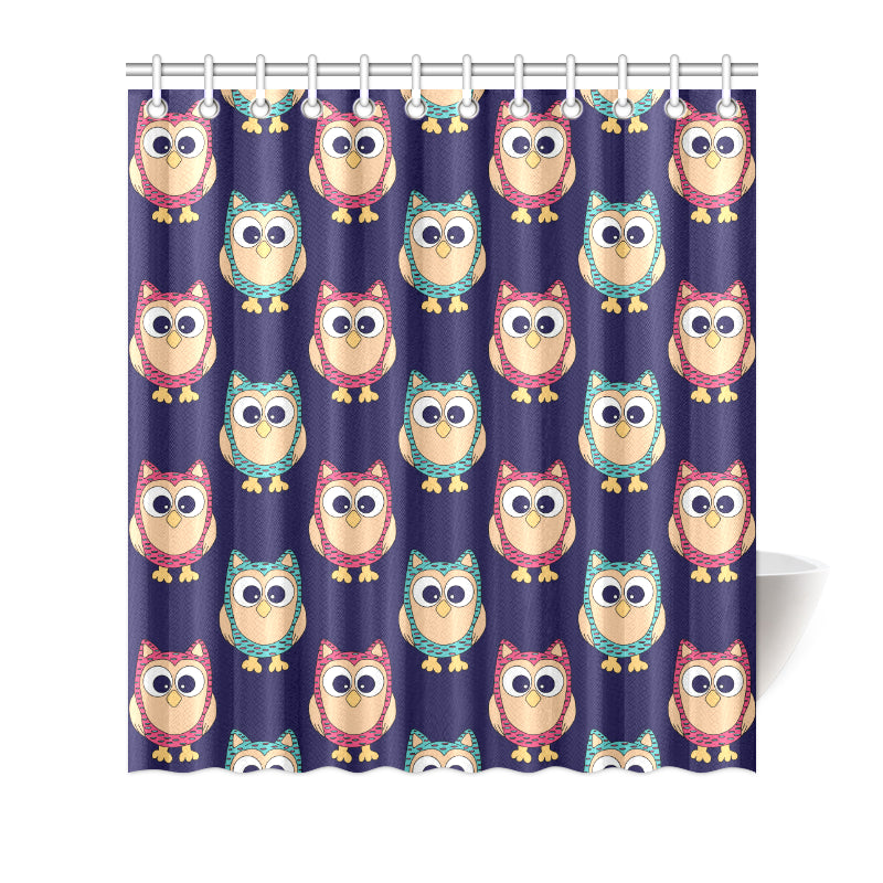 Owl Pattern Print Design A06 Shower Curtain