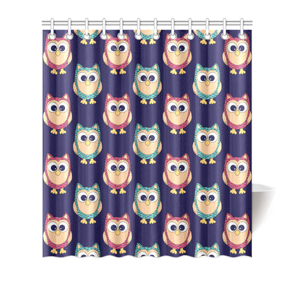 Owl Pattern Print Design A06 Shower Curtain