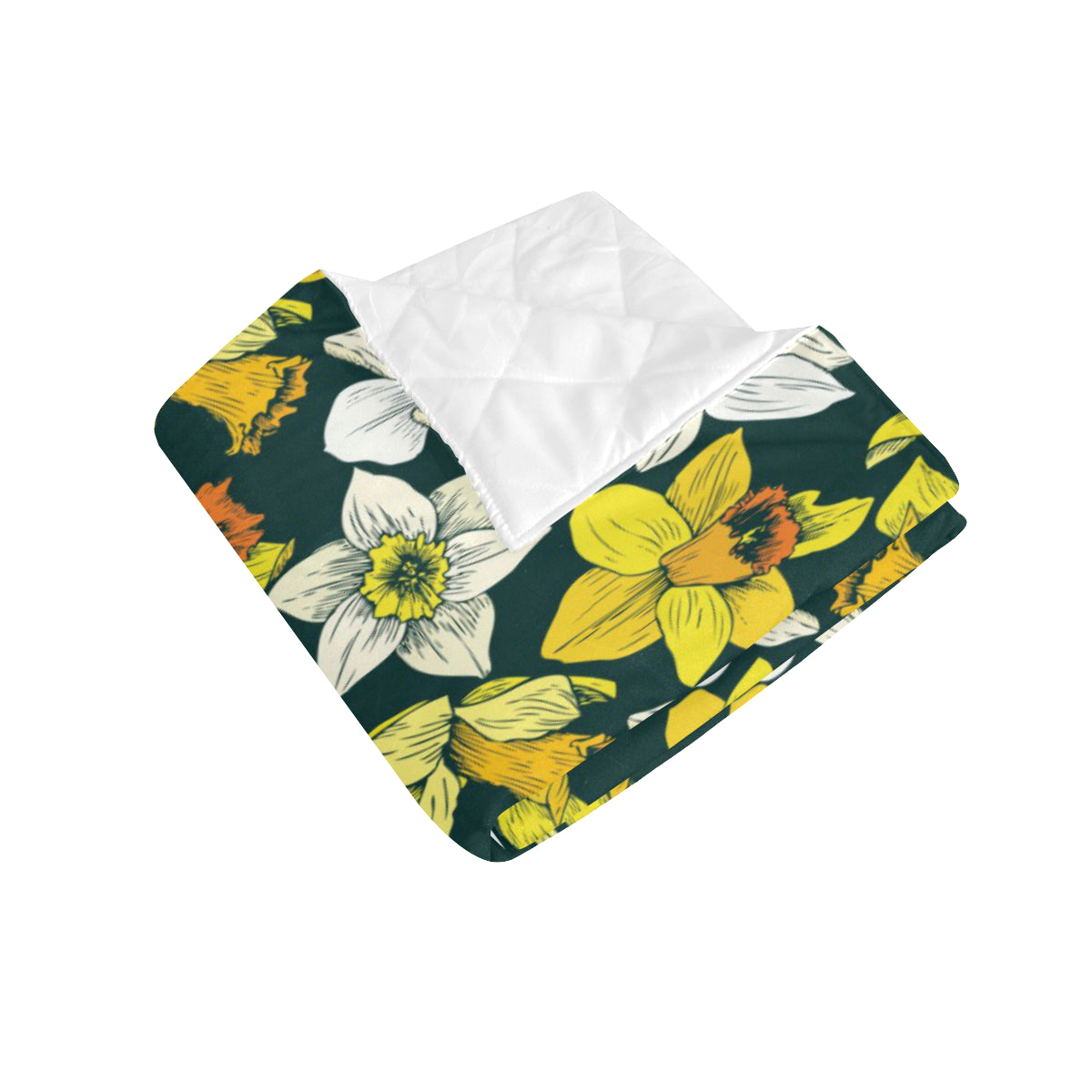 Daffodils Pattern Print Design DF02 Premium Quilt