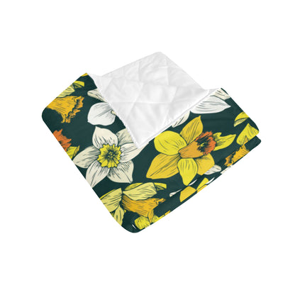 Daffodils Pattern Print Design DF02 Premium Quilt