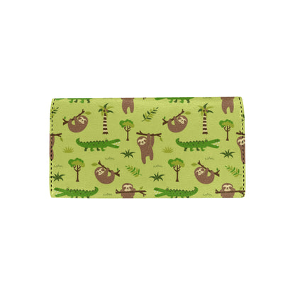 Alligator Pattern Print Design 04 Women's Trifold Wallet
