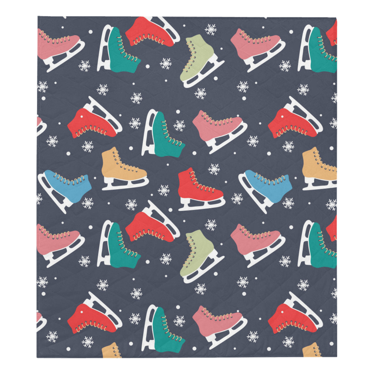 Ice Skate Pattern Print Design 04 Premium Quilt