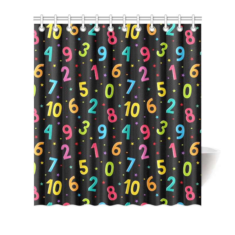 Number Pattern Print Design A04 Shower Curtain