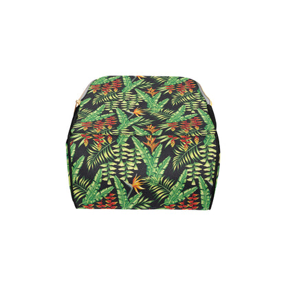 Hawaiian Flower Tropical Palm Leaves Diaper Bag Backpack
