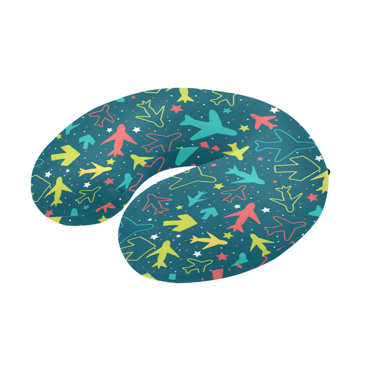 Airplane Pattern Print Design 05 U-Shaped Travel Neck Pillow