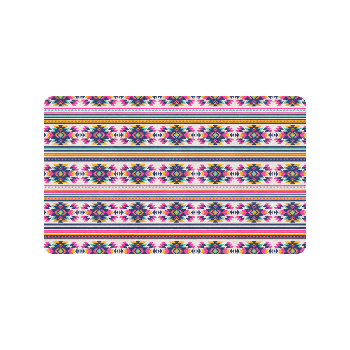Indian Navajo Neon Themed Design Print Rubber Doormat