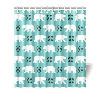 Polar Bear Pattern Print Design A05 Shower Curtain