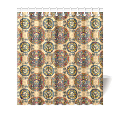 Calendar Aztec Pattern Print Design 02 Shower Curtain