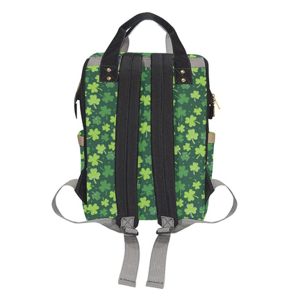 Clover  Pattern Print Design 02 Diaper Bag Backpack