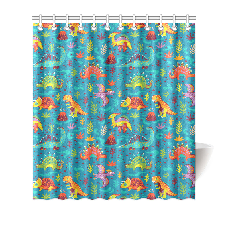 Dinosaur Cartoon Style Shower Curtain