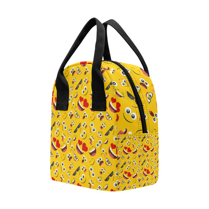 Emoji Face Print Pattern Insulated Lunch Bag