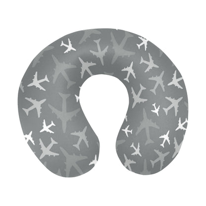 Airplane Pattern Print Design 02 U-Shaped Travel Neck Pillow