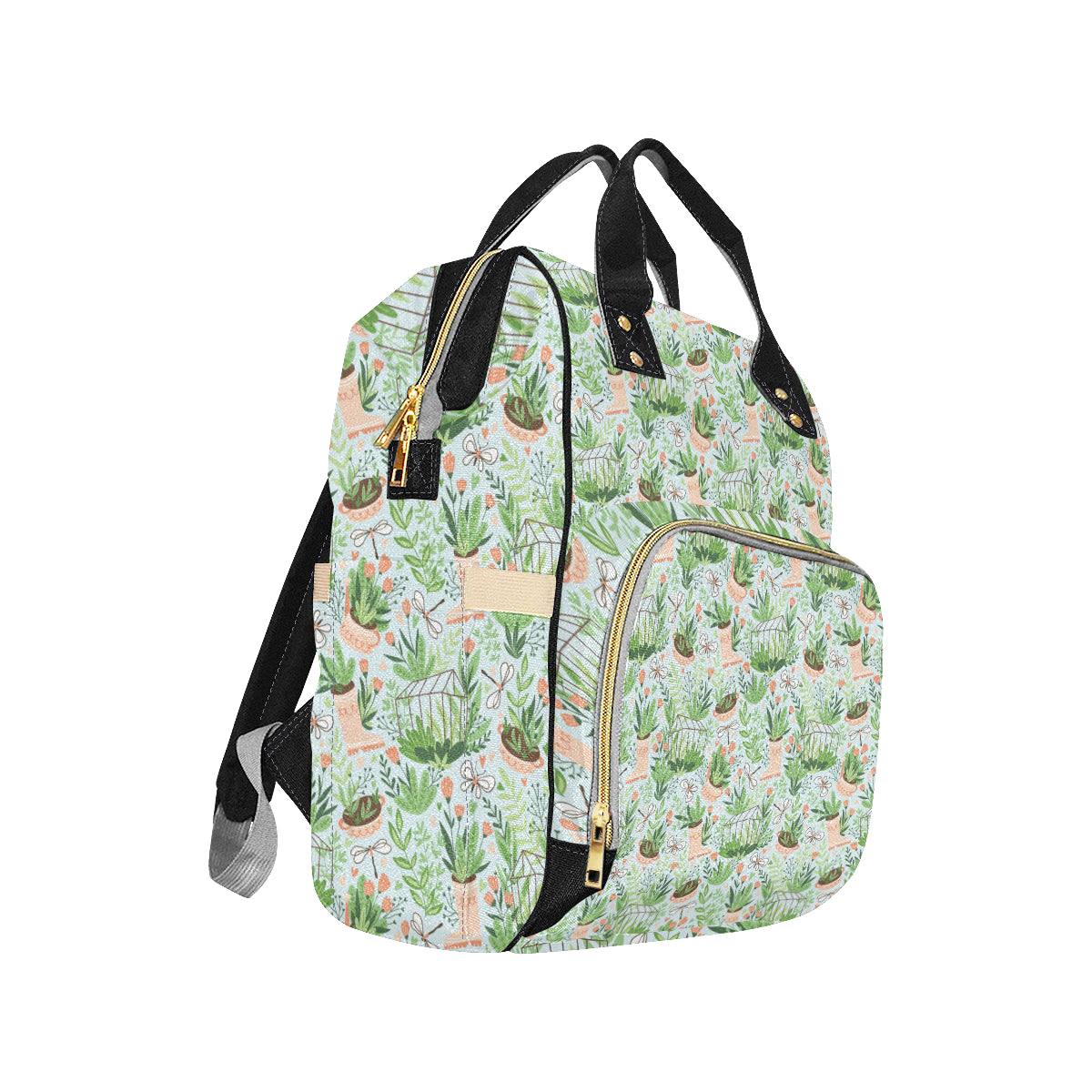 Gardening Pattern Print Design G04 Diaper Bag Backpack
