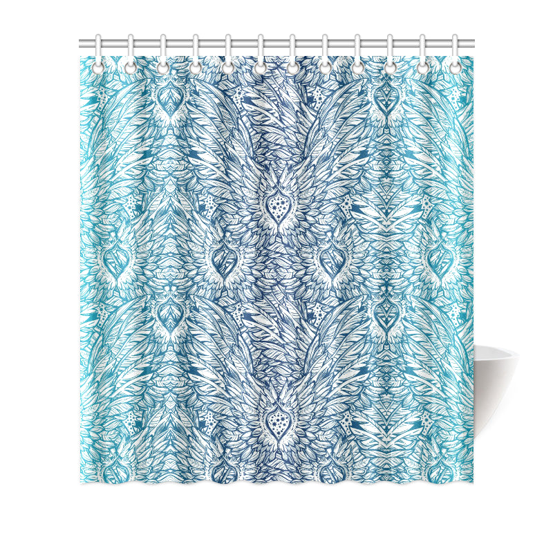 Angel Wings Boho Design Themed Print Shower Curtain
