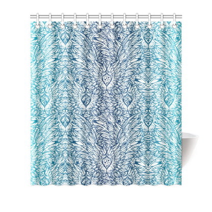 Angel Wings Boho Design Themed Print Shower Curtain