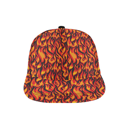 Flame Fire Print Pattern Snapback Cap