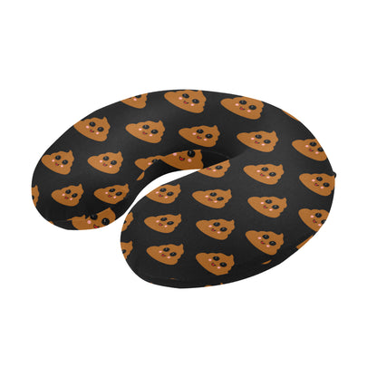 Poop Emoji Pattern Print Design A01 U-Shaped Travel Neck Pillow