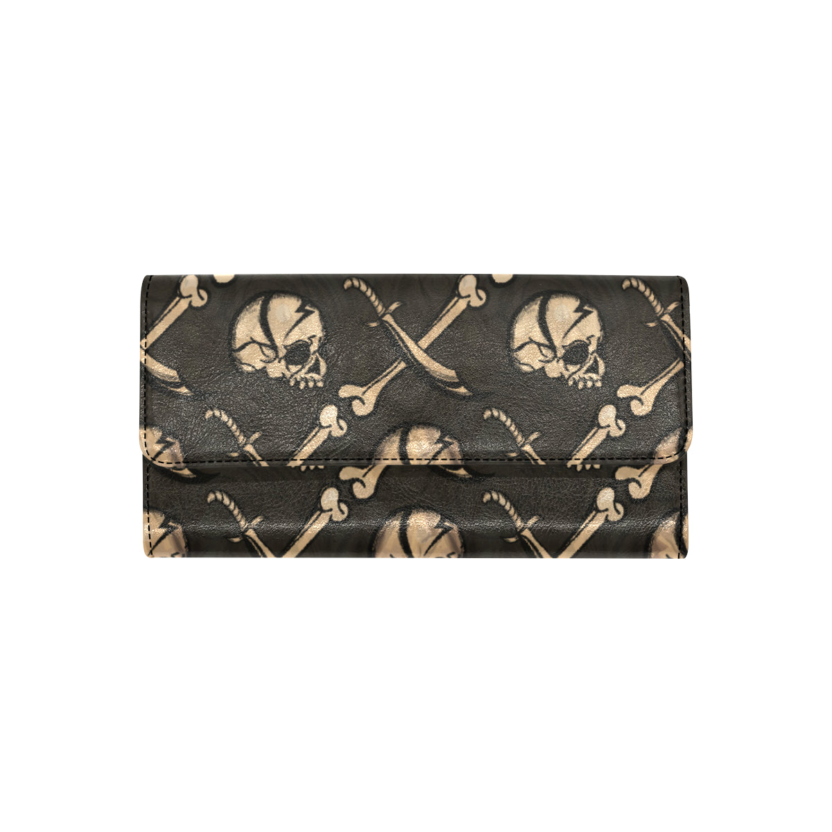 Pirate Pattern Print Design A03 Women's Trifold Wallet
