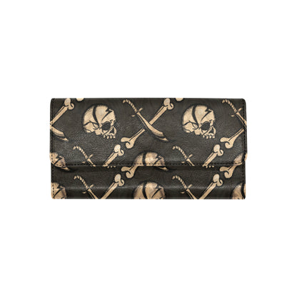 Pirate Pattern Print Design A03 Women's Trifold Wallet