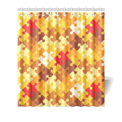 Puzzle Pattern Print Design A01 Shower Curtain