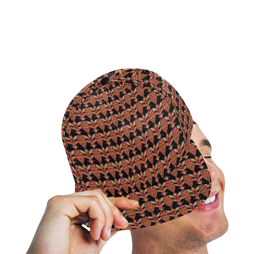 Totem Pole Print Snapback Cap