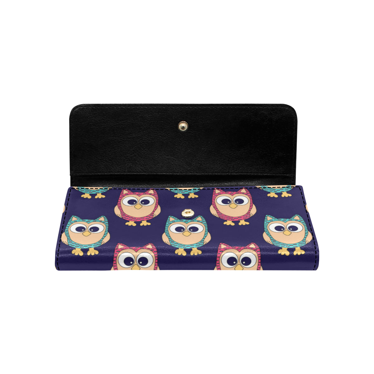 Owl Pattern Print Design A06 Women's Trifold Wallet