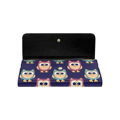 Owl Pattern Print Design A06 Women's Trifold Wallet
