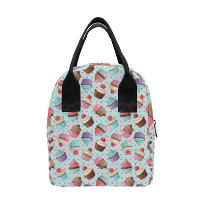 Cupcakes Fancy Heart Print Pattern Insulated Lunch Bag