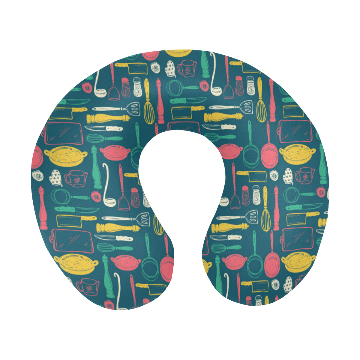 Cooking Kitchen Tools Pattern Print Design 01 U-Shaped Travel Neck Pillow