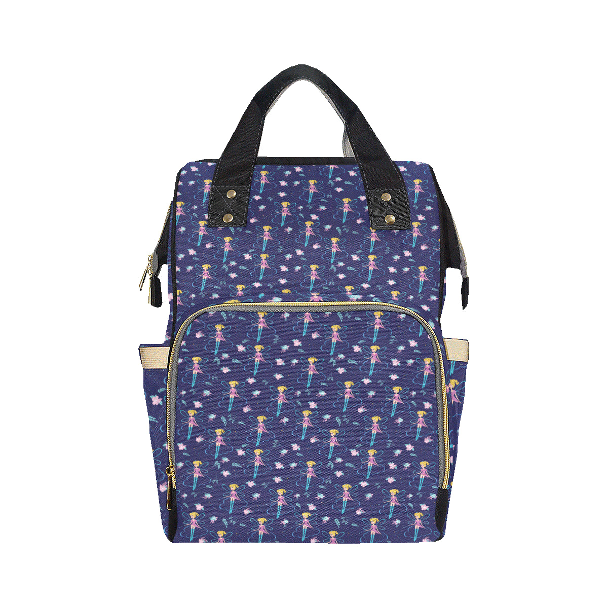 Fairy Cartoon Style Print Pattern Diaper Bag Backpack