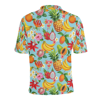 Tropical Fruits Pattern Print Design TF01 Men Polo Shirt