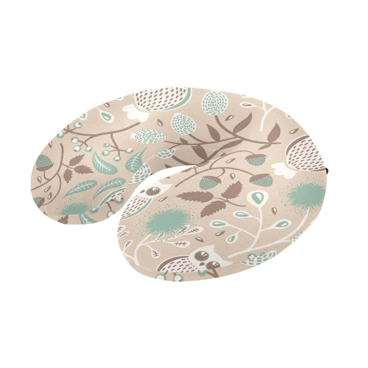 Owl Pattern Print Design A02 U-Shaped Travel Neck Pillow