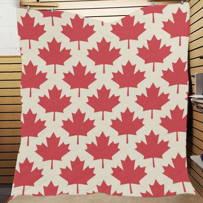Maple Leaf Pattern Print Design 03 Premium Quilt