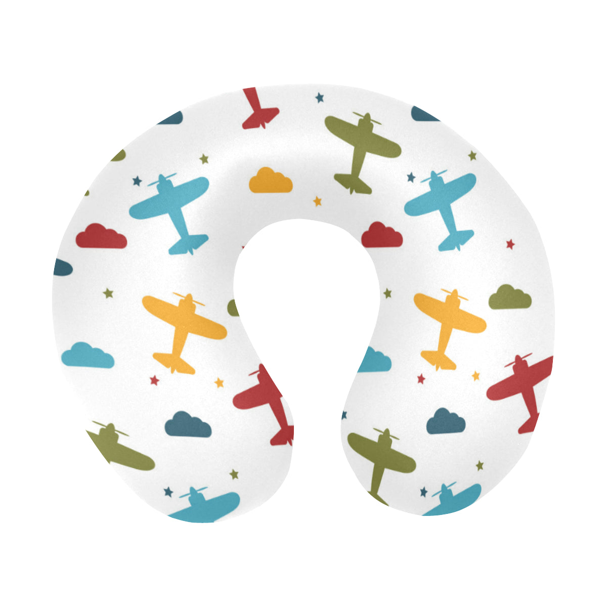 Airplane Pattern Print Design 06 U-Shaped Travel Neck Pillow