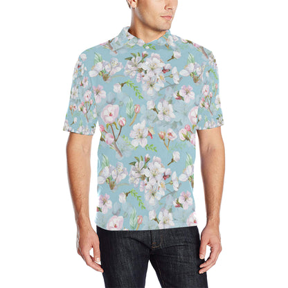 Apple blossom Pattern Print Design AB06 Men Polo Shirt