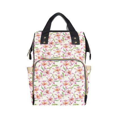 Lily Pattern Print Design LY011 Diaper Bag Backpack