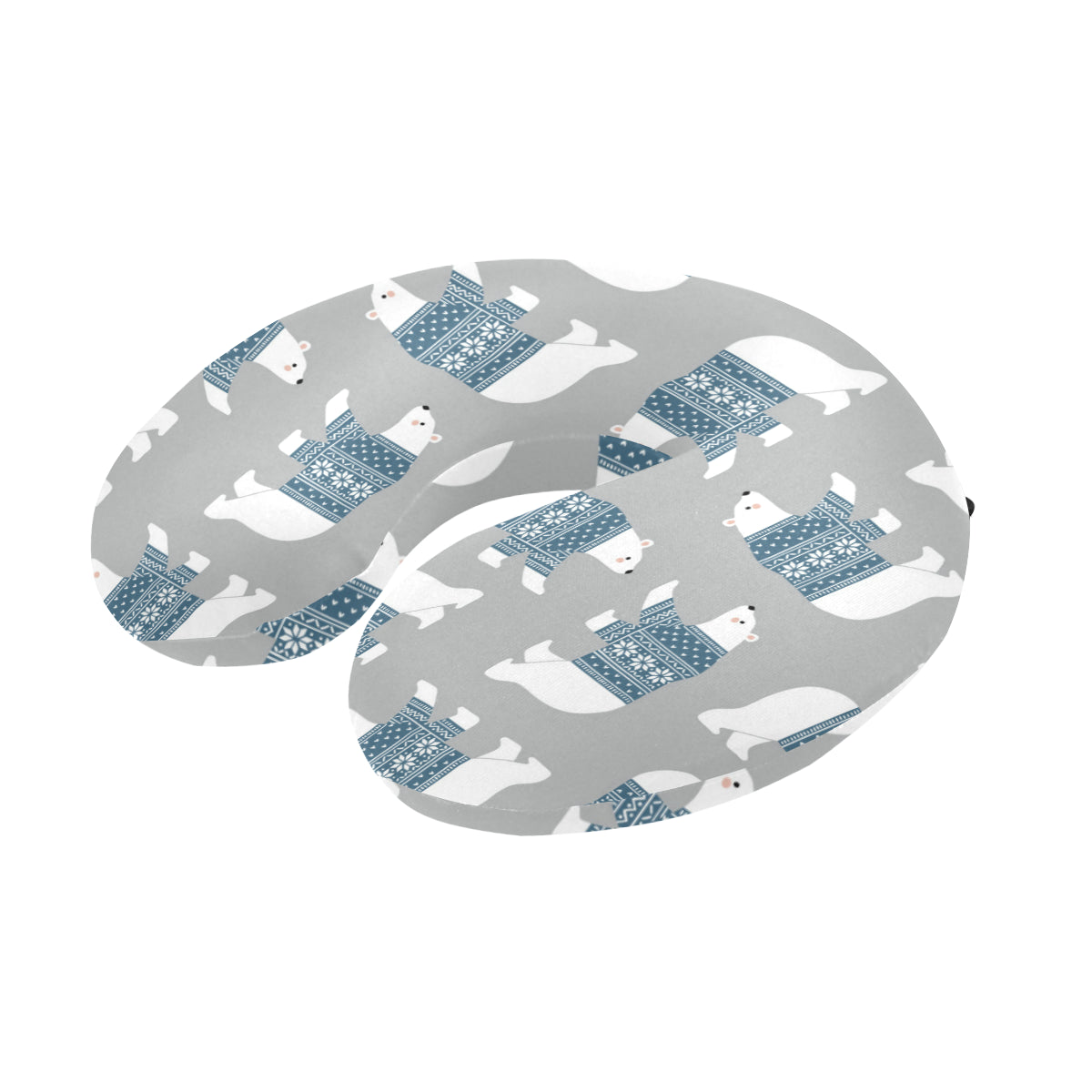 Polar Bear Pattern Print Design A03 U-Shaped Travel Neck Pillow