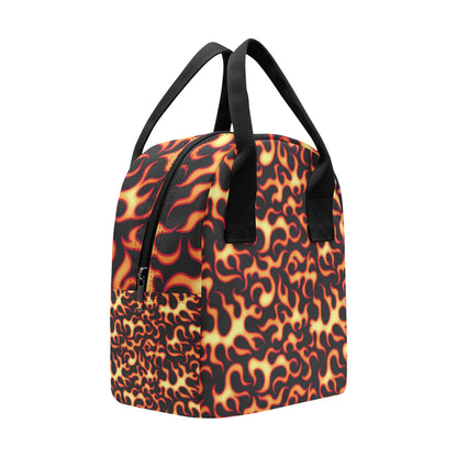 Flame Fire Themed Print Insulated Lunch Bag