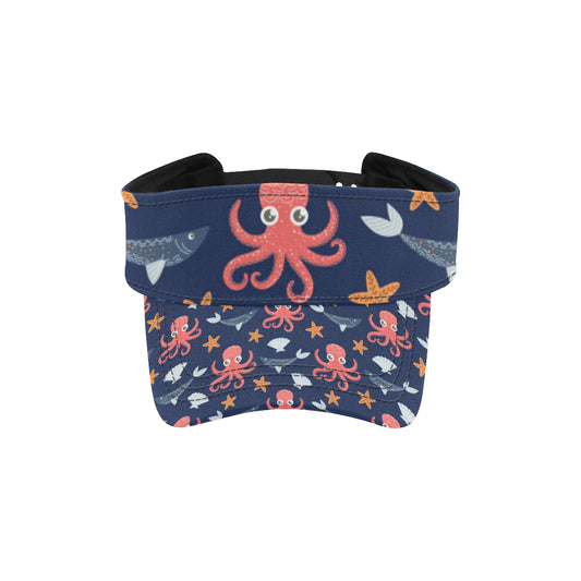 Octopus Pattern Print Design A04 Unisex Sun Visor