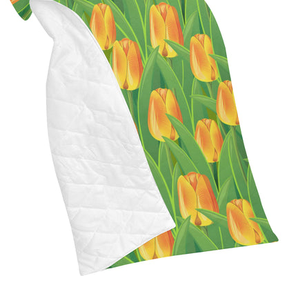 Tulip Orange Pattern Print Design TP07 Premium Quilt