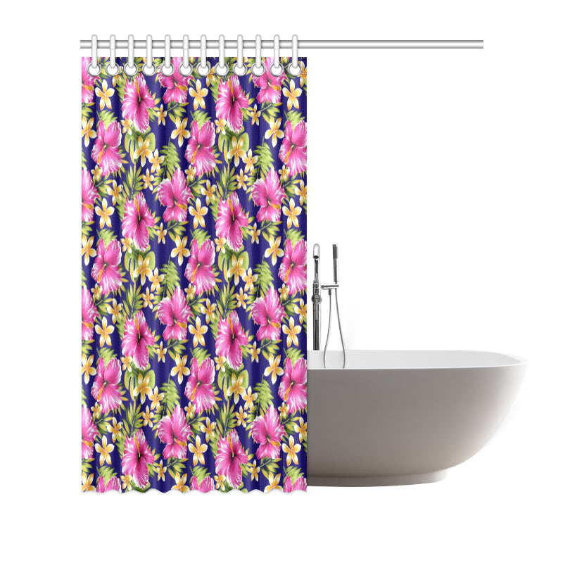 Pink Hibiscus Pattern Print Design HB027 Shower Curtain