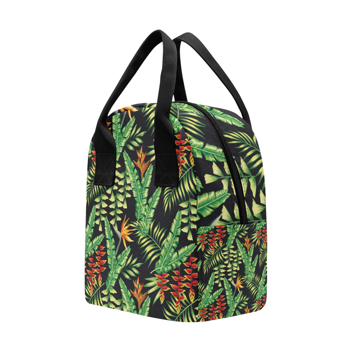 Hawaiian Flower Tropical Palm Leaves Insulated Lunch Bag