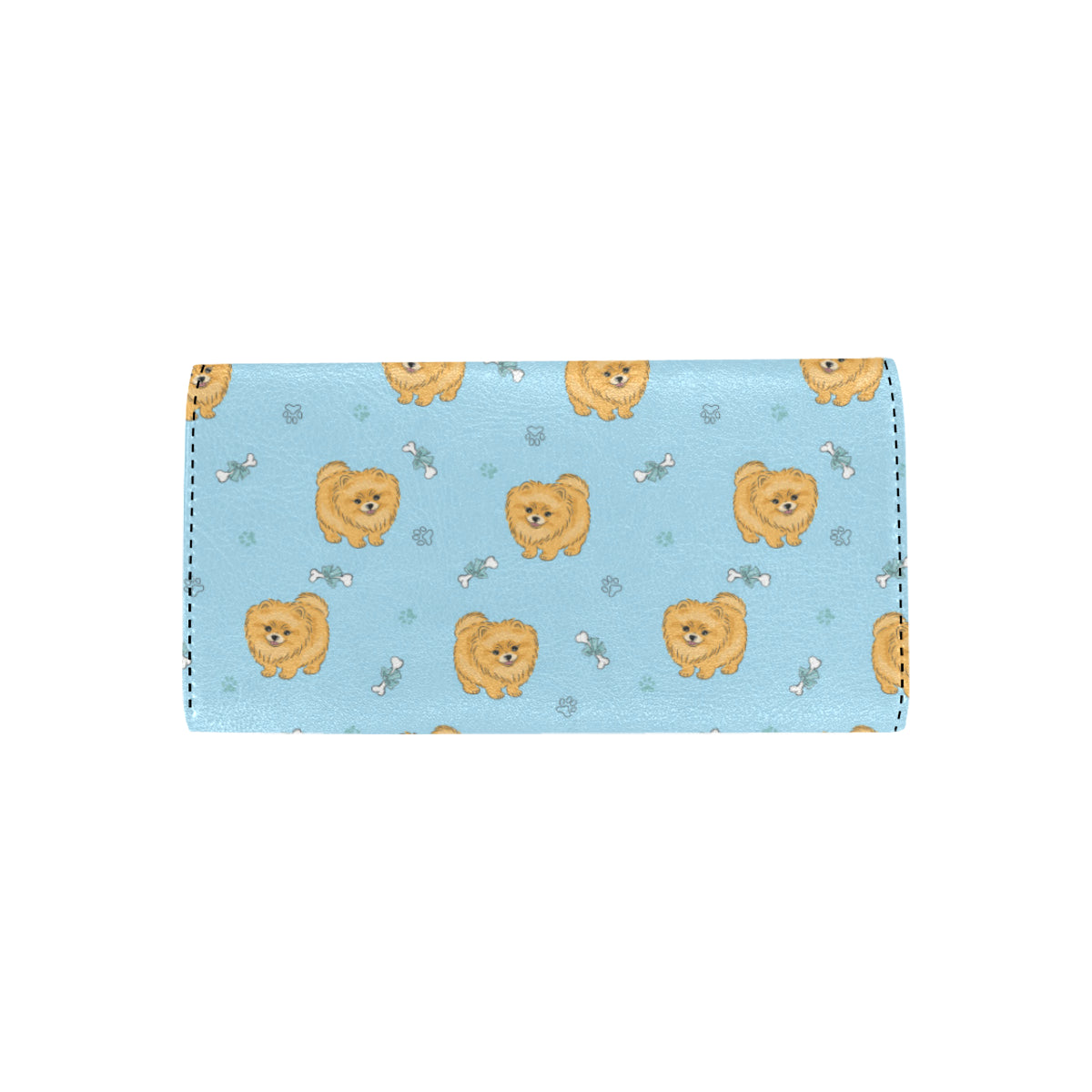 Pomeranians Pattern Print Design A03 Women's Trifold Wallet