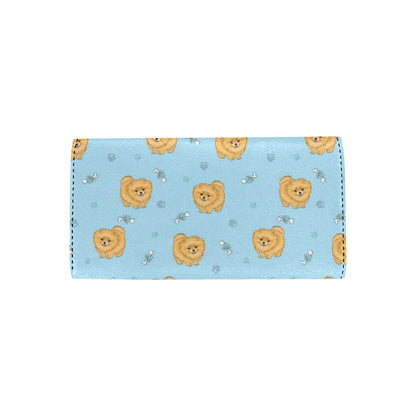Pomeranians Pattern Print Design A03 Women's Trifold Wallet