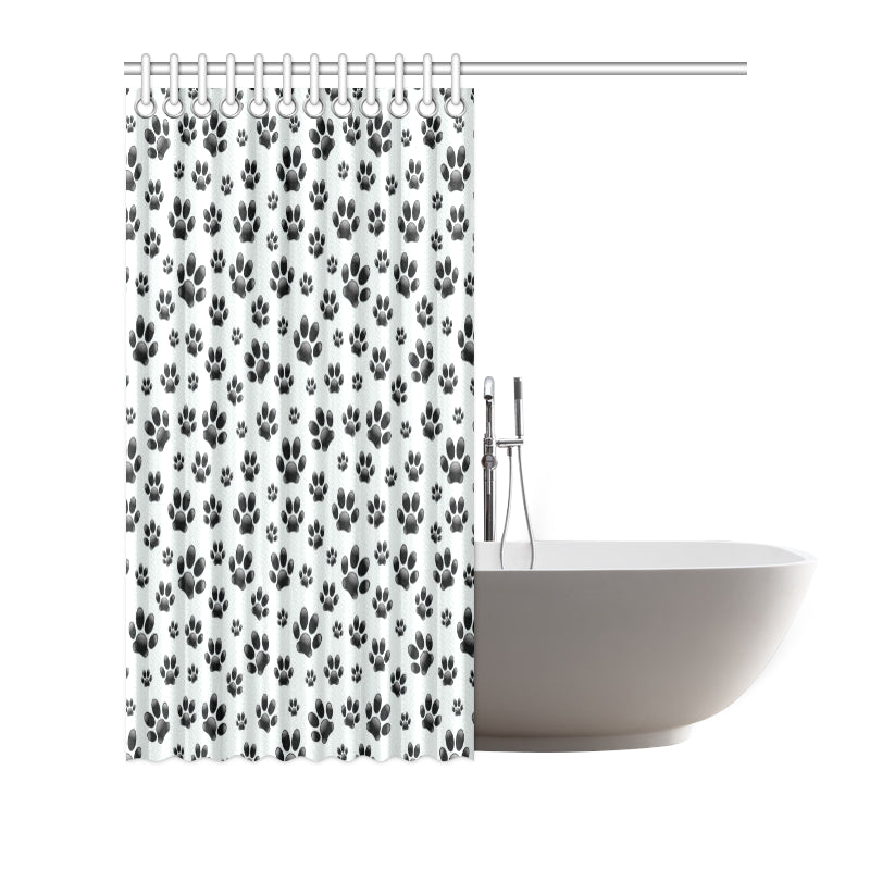 Paw Themed Print Shower Curtain