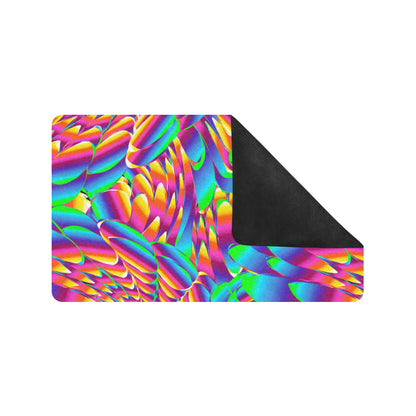 Psychedelic Trippy Pattern Rubber Doormat