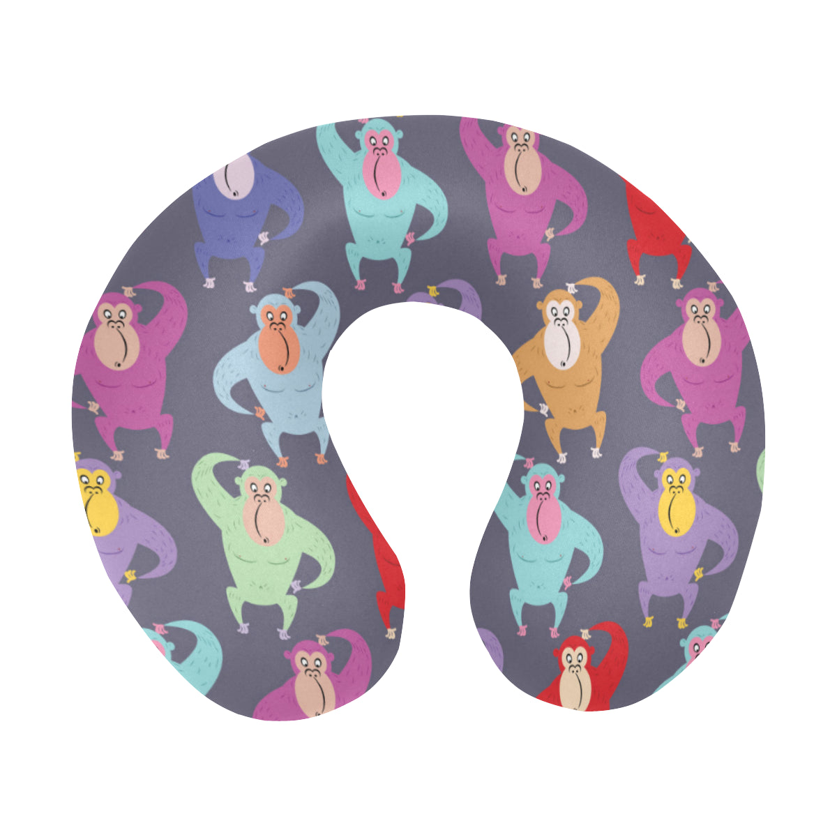 Chimpanzee Pattern Print Design 03 U-Shaped Travel Neck Pillow