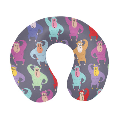 Chimpanzee Pattern Print Design 03 U-Shaped Travel Neck Pillow
